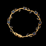 Oval Floral Bracelet (sapphire/gold)