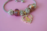 Fancy Mary Heart Charm Bracelet