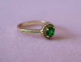 Gold Halo Ring (Green)