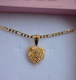 High Shine Nugget Heart Necklace