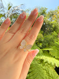 Diamond Butterfly Ring (Pink)