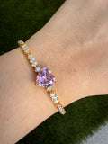 Sparkly Pink Heart Bracelet