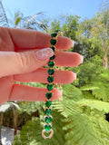 Heart Tennis Bracelet (Green)