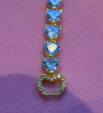 Heart Tennis Bracelet (White)