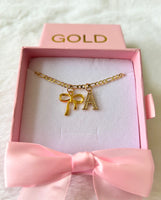 Gold Bow & Initial (Figaro Chain)