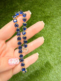 Heart Tennis Bracelet (Blue)