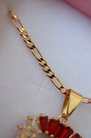 Mexican Flag Mary (Figaro Chain)