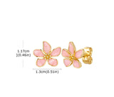 Pink Flower Studs