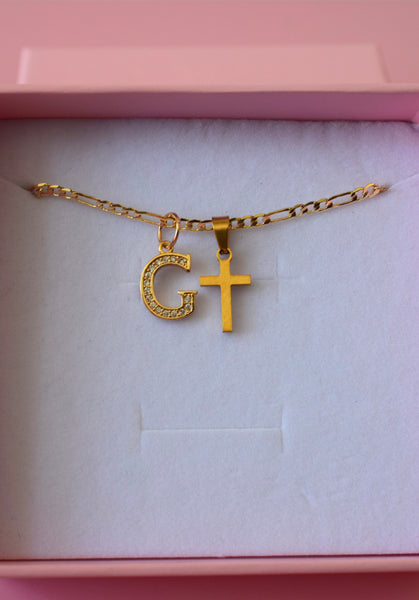 Mini Cross & Initial