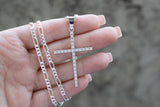 Silver Large Diamond Cross