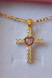 Ruby Heart Cross