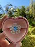 Icy Blue Flower Ring