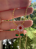 Pink Daisy (ball chain)