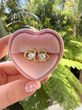 Open Heart Studs (White)