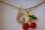 Cherry & Initial (Box Chain)
