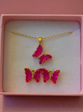 Lucky Butterfly Set (Hot Pink)