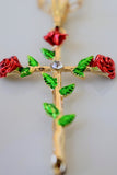 Red Dazzling Rose Cross