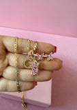 Pink Butterfly Set With Initial