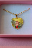 Floral Mary Heart Necklace