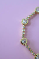Bezel Heart Tennis Bracelet