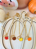 Colorful Pumpkin With Initial (Figaro Chain)