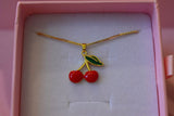 Cherry Necklace (Box Chain)