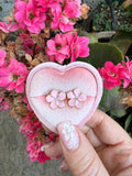 Enamel Flower Studs (Light Pink)
