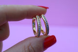 Pink Icy Huggie Hoops