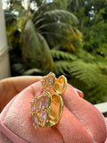 Baguette Heart Earrings (pink)
