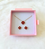 Studded Red Clover Set (Or Seperate)