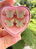 Diamond Butterfly Studs