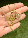 Nugget Cross & Oval Mary