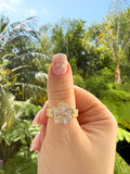 Diamond Flower Ring (Pink)