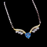 Bicolor Sky Blue Heart Necklace