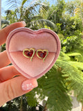 Open Heart Studs (Red)