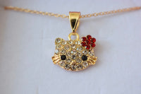 Red Floral Kitty (Rolo Chain)
