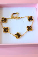 Golden Brown Lucky Clover Bracelet