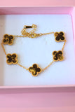 Golden Brown Lucky Clover Bracelet