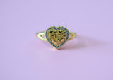 Icy Nugget Heart Ring