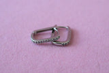 Silver Small Icy Rectangle Hoops