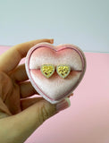 Icy Nugget Heart Earrings