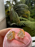 Baguette Heart Earrings (white)