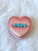 Blue Bow Studs