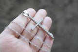 Silver Large Diamond Cross (Rolo Chain)
