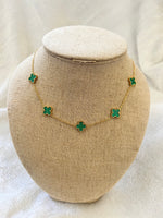 Green 5 Clover Necklace