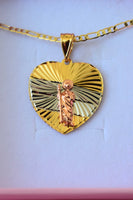 Large Tricolor Saint Jude Heart Necklace