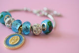 Royal Blue Mary Charm Bracelet