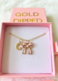 Pink Bow & Initial (Rolo Chain)