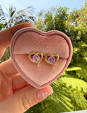 Open Heart Studs (Pink)
