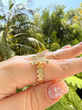 Diamond Butterfly Ring (Pink)